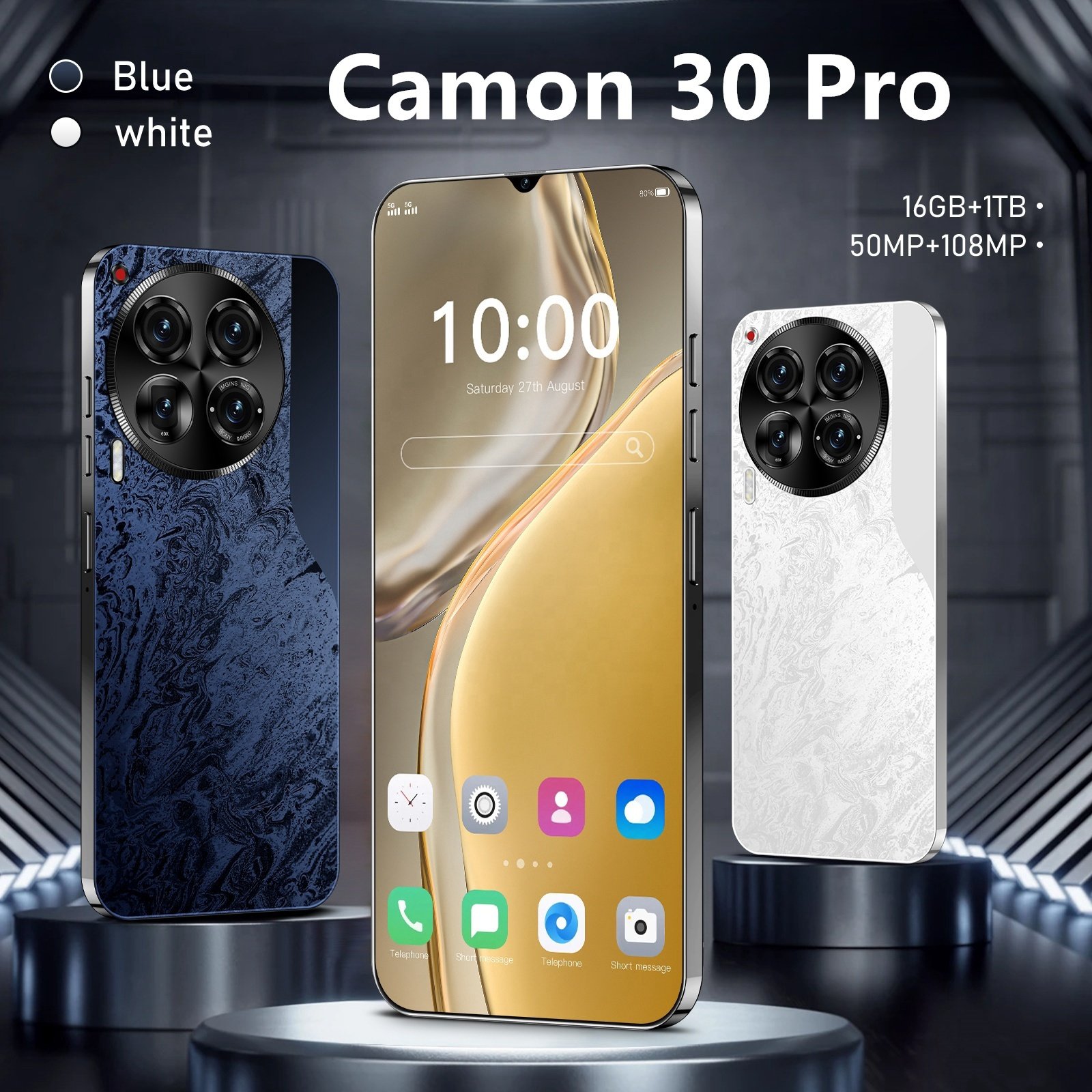 New Camon 30 pro 7.3 inch large screen mobile phone 16GB+1TB Android 14 smartphone Face unlock smartphone Factory wholesale