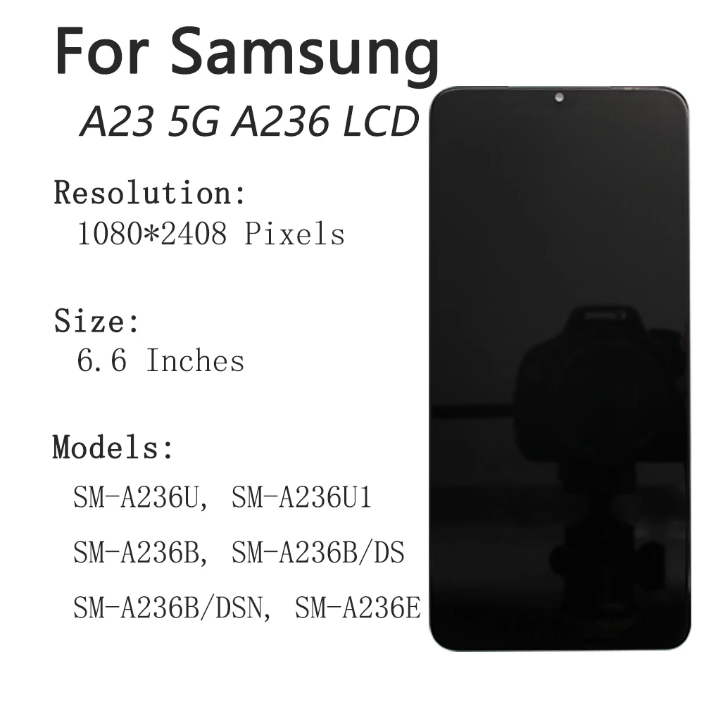 for Samsung Galaxy A23 5G A236 6.6" Tested with Frame Mobile Phone Lcds Display Touch Screen Replacement Factory Wholesale