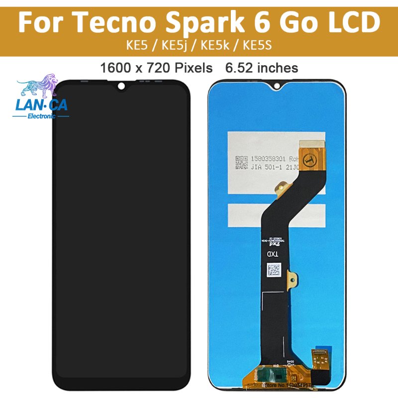 Mobile Phone Lcds For Tecno Spark 6Go display For Tecno Spark 6 Go KE5K KE5 KE5J KE5S LCD Display Touch Screen Replacement