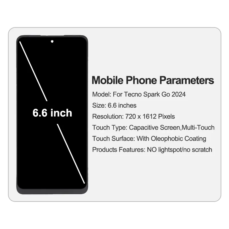 Tecno Spark Go 2024 phone screen factory price lcd display Pantallas LCD de telefono movil screen replacement