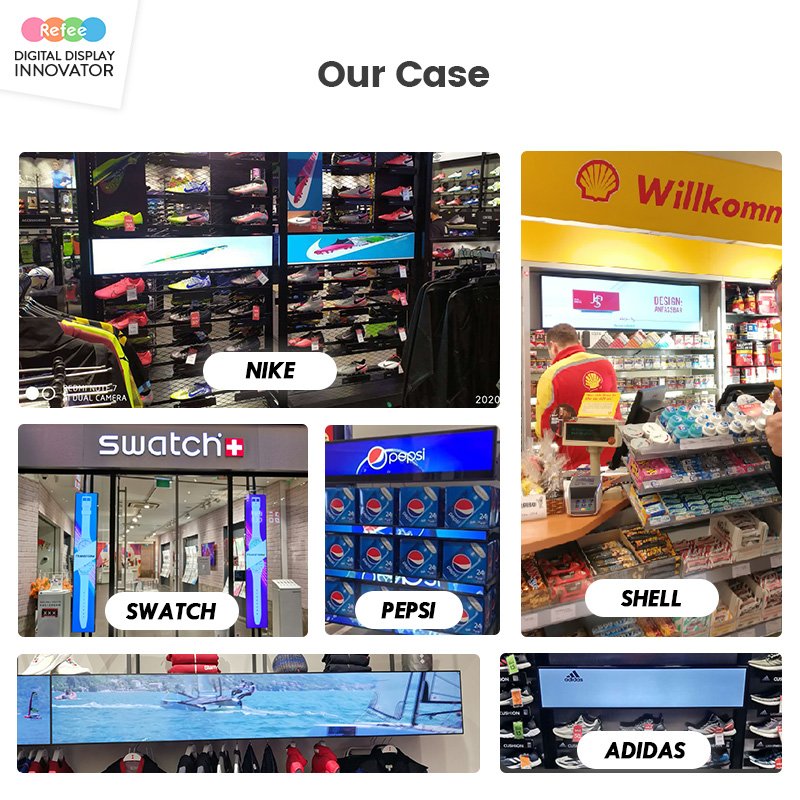 Refee Wide Stretched Bar lcd Touch Screen Panel Sign Android Display Banner/bar Display/bar Screen