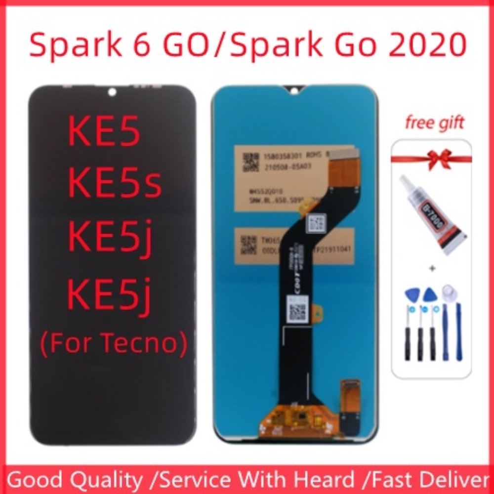 Mobile lcd display For Tecno spark 7 kf6j LCD Display Touch Panel Complete Cell Phone Screen Replacement for Tecno Infinix Itel