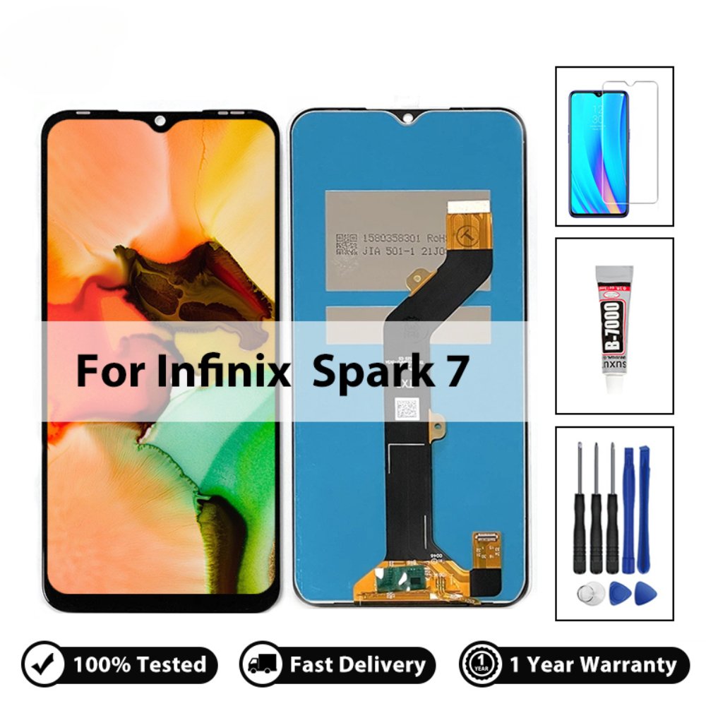 Mobile lcd display For Tecno spark 7 kf6j LCD Display Touch Panel Complete Cell Phone Screen Replacement for Tecno Infinix Itel