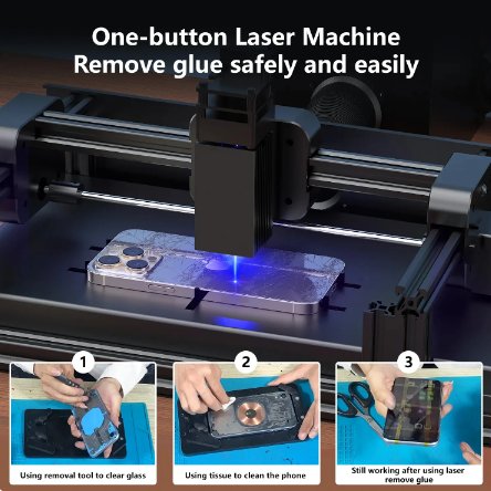 Mobile Phone Back Cover Laser Separating Machine For IPhone 15 14 13 12 11 Pro Max Rear Glass Removal Repair Logo Marking