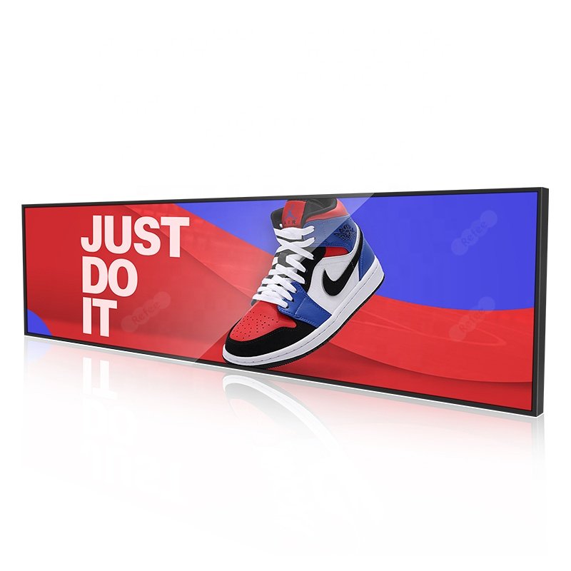 23" 35" 43" 48" 88" Ultra Wide LCD Bar Screen Advertising Player 4K Video Ads Monitor Signage Stretch LCD Digital Shelf Display