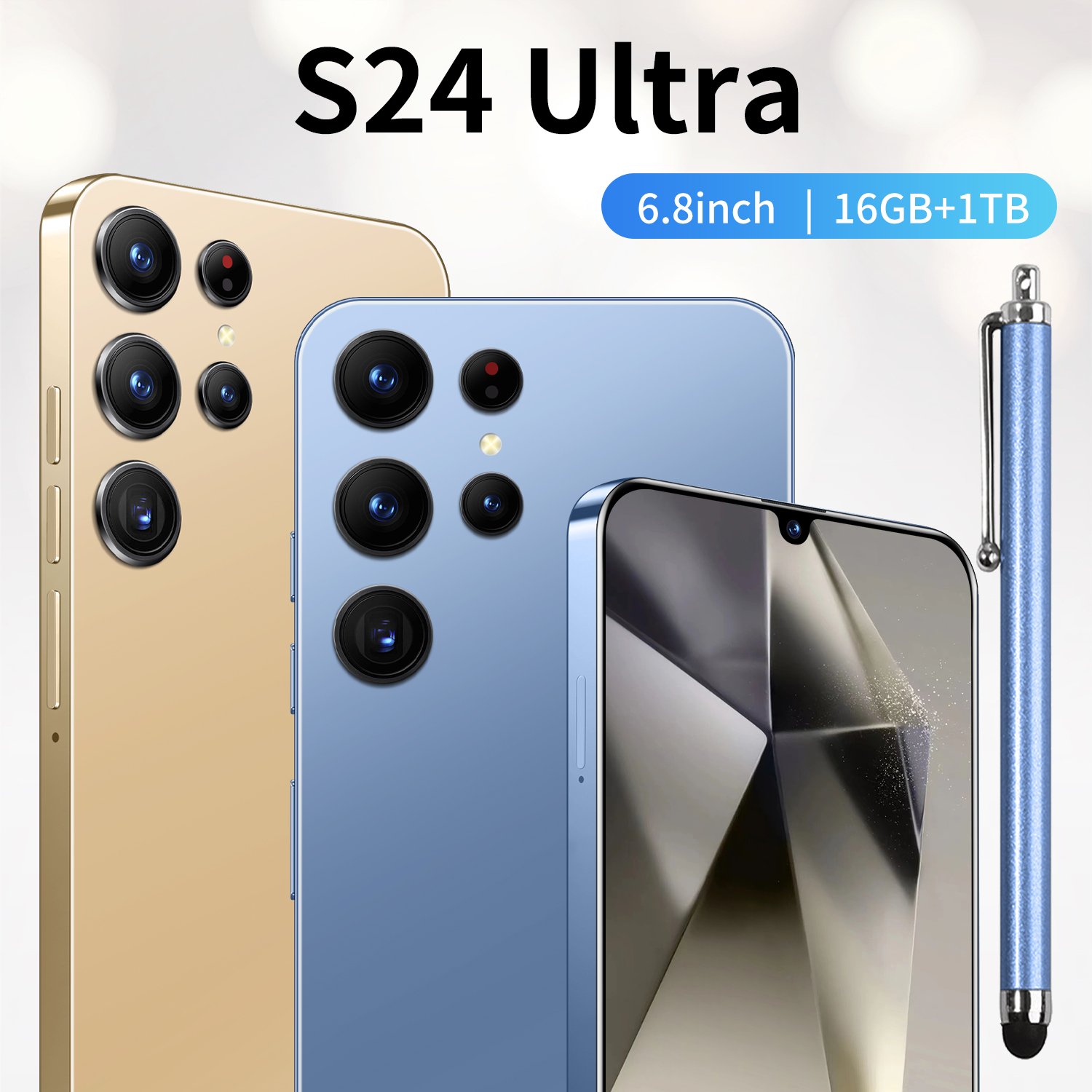 hot selling s24 ultra 2nd Hand Mobile Phone with Large HD Screen Android Ear Rear 108MP Camera Global Version-Cash on Delivery