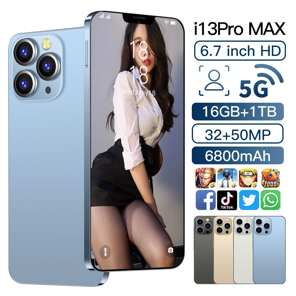 Medome Original Brand New Mobile i Phone 13 Pro Max 5G Smartphone Smart Phone i15 14 16 1T Cheap Smart Telephone For Phone Cell
