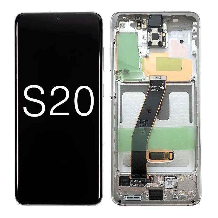 LCD Display Screen OLED with Frame Assembly Replacement for Samsung Galaxy S20 G980
