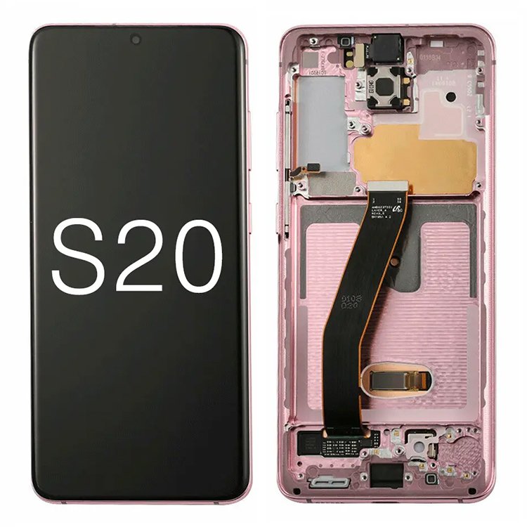 LCD Display Screen OLED with Frame Assembly Replacement for Samsung Galaxy S20 G980