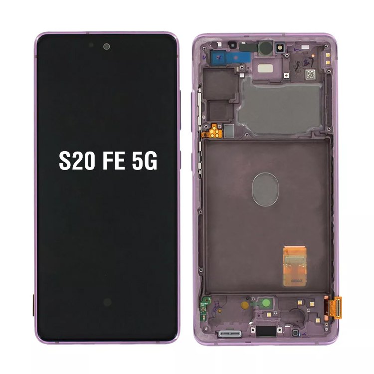 LCD Display Screen OLED with Frame Assembly Replacement for Samsung Galaxy S20 G980