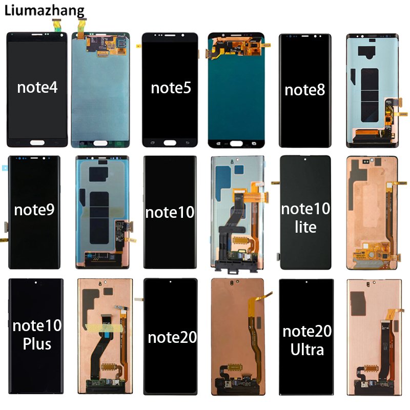 Original Mobile Phone LCDS For Samsung Galaxy note 8 9 10 10lite 10 Plus 20 20Ultra Display Touch Screen Assembly With Dots