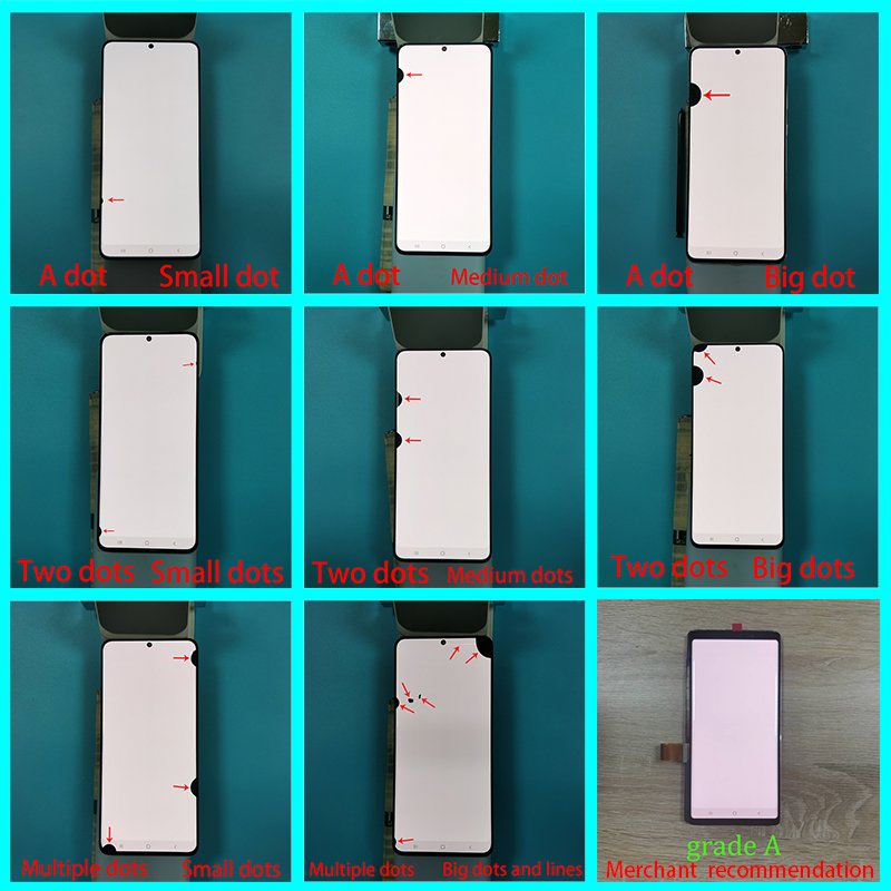 Original Mobile Phone LCDS For Samsung Galaxy note 8 9 10 10lite 10 Plus 20 20Ultra Display Touch Screen Assembly With Dots