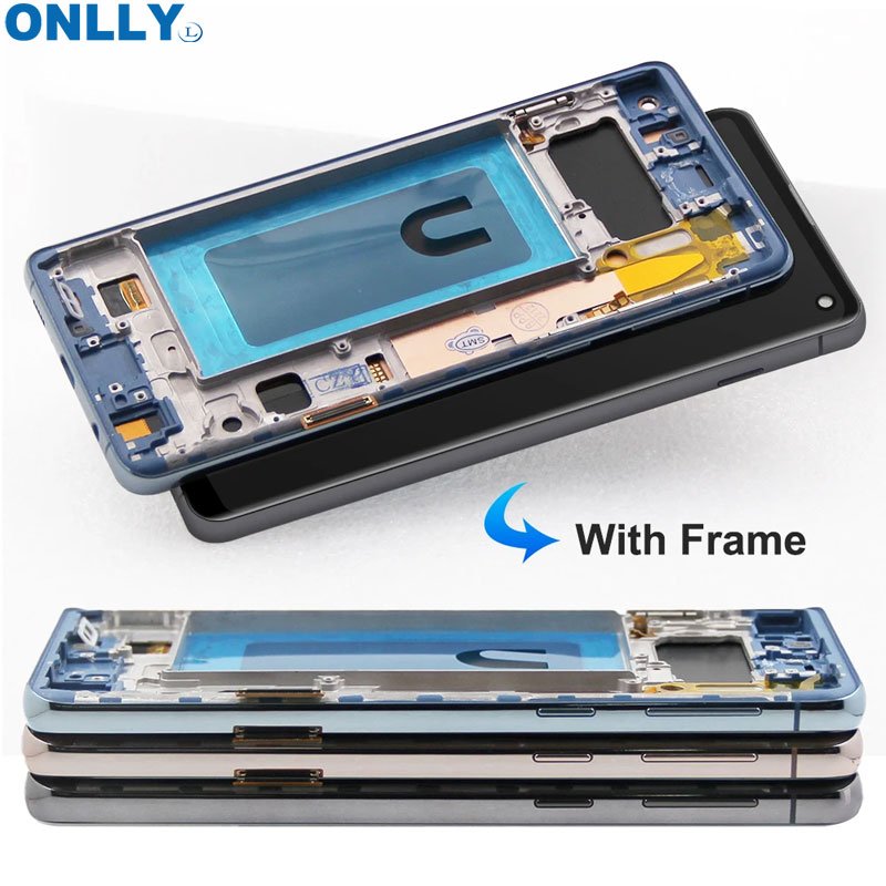 S10 plus lcd screen mobile phone with frame lcds s10 plus for samsung galaxy s10 plus Replacement