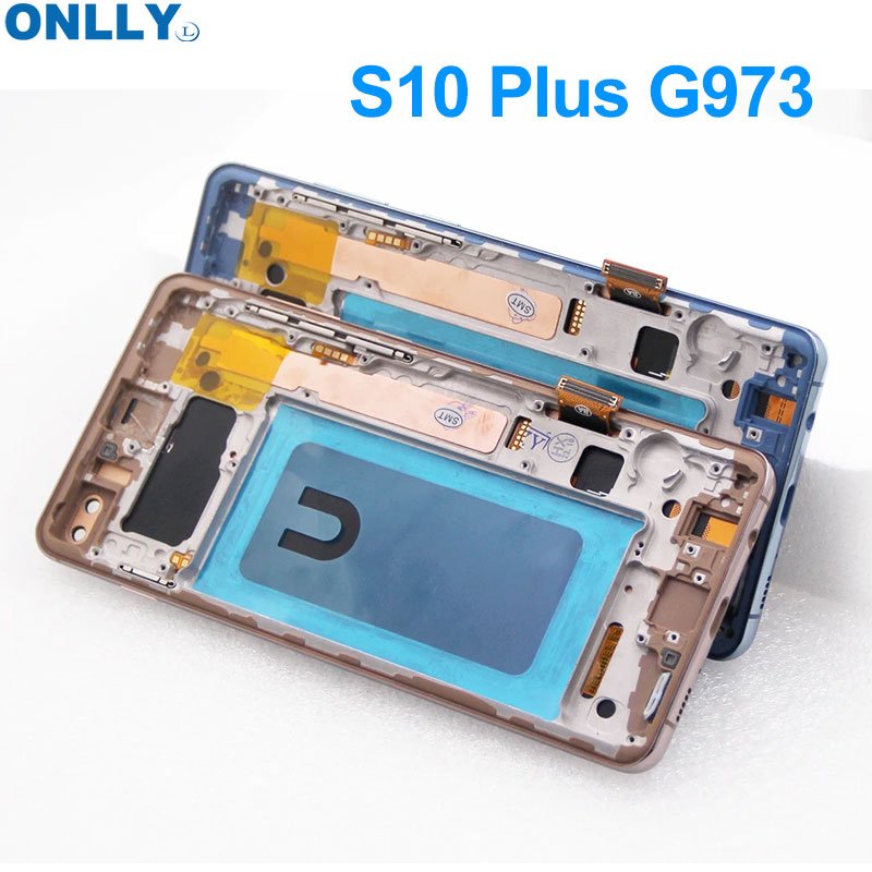 S10 plus lcd screen mobile phone with frame lcds s10 plus for samsung galaxy s10 plus Replacement