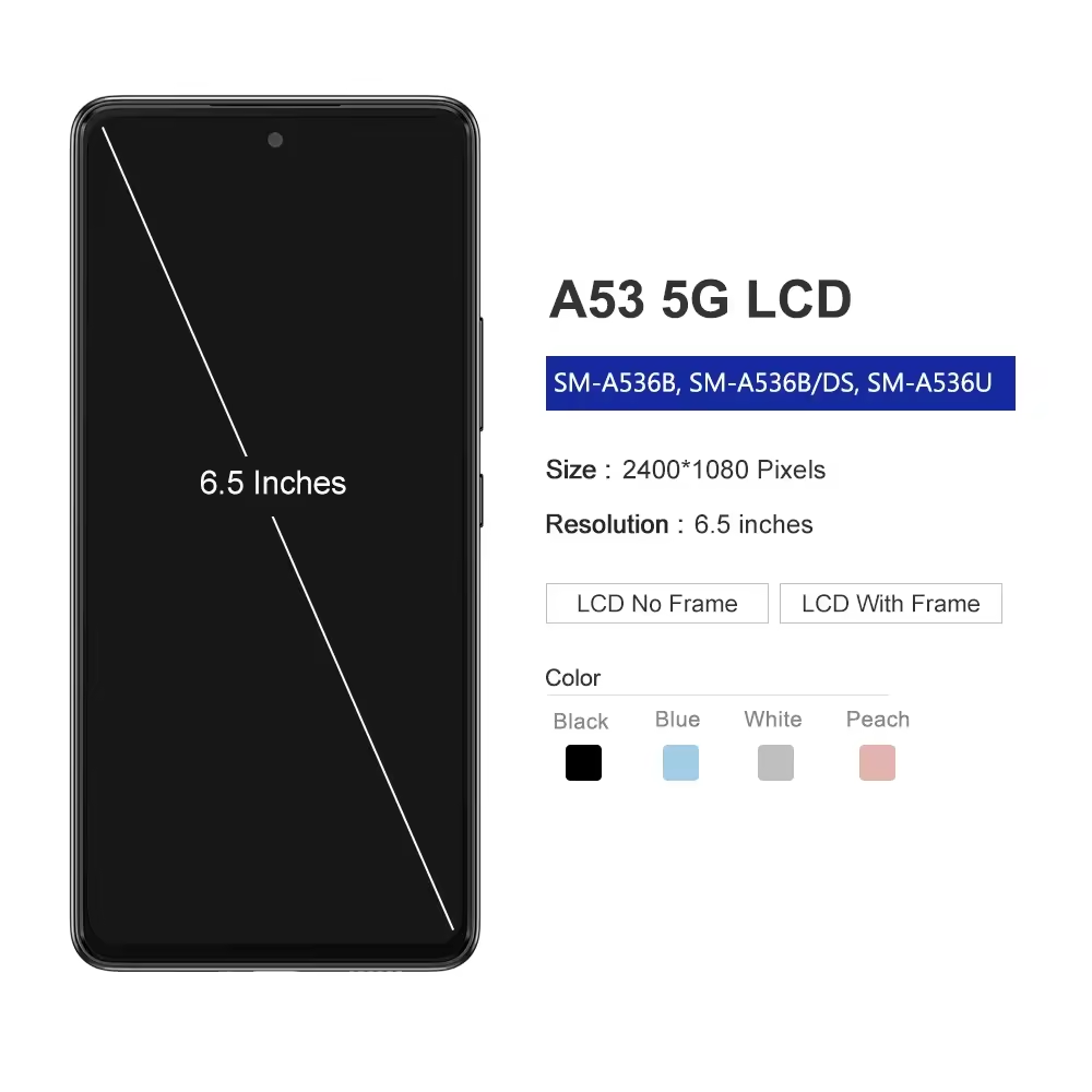 Wholesale Mobile Phone LCDs for Samsung Galaxy A53 5G : Pantalla para telefono Samsung A53 A536 al por mayor