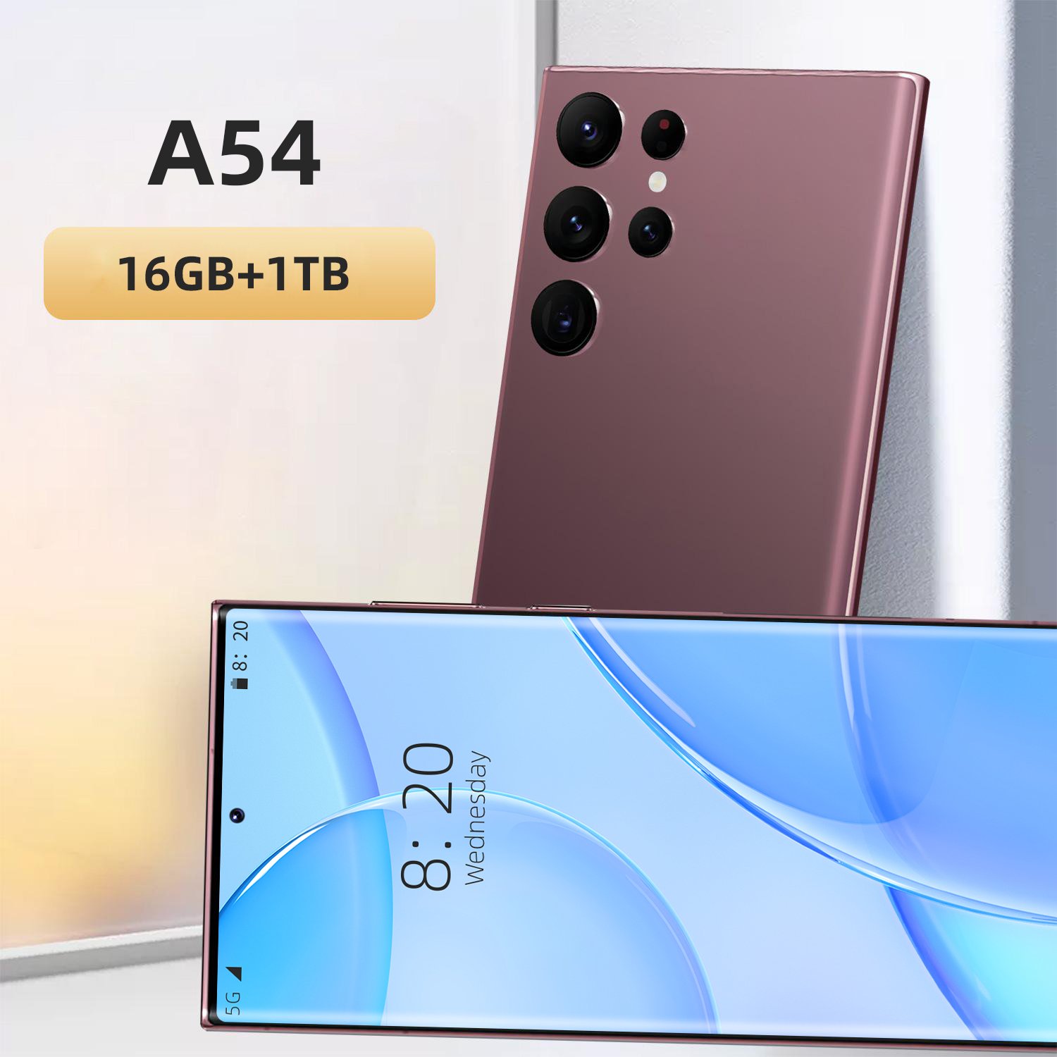 NewA54 5G phone7.3 inch 16Gb+1TB Android smartphone Android 13 64MP 6800Amh HD screen phone