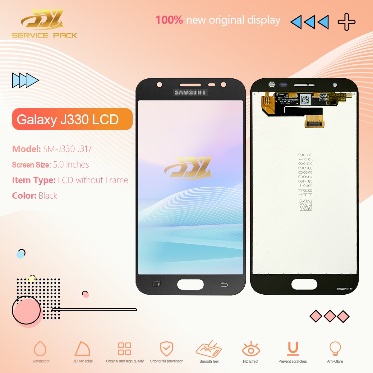 Genuine Guarantee Mobile Display For Samsung GALAXY J3 2017 Touch Screen For Samsung for Galaxy J3 2017 LCD Display