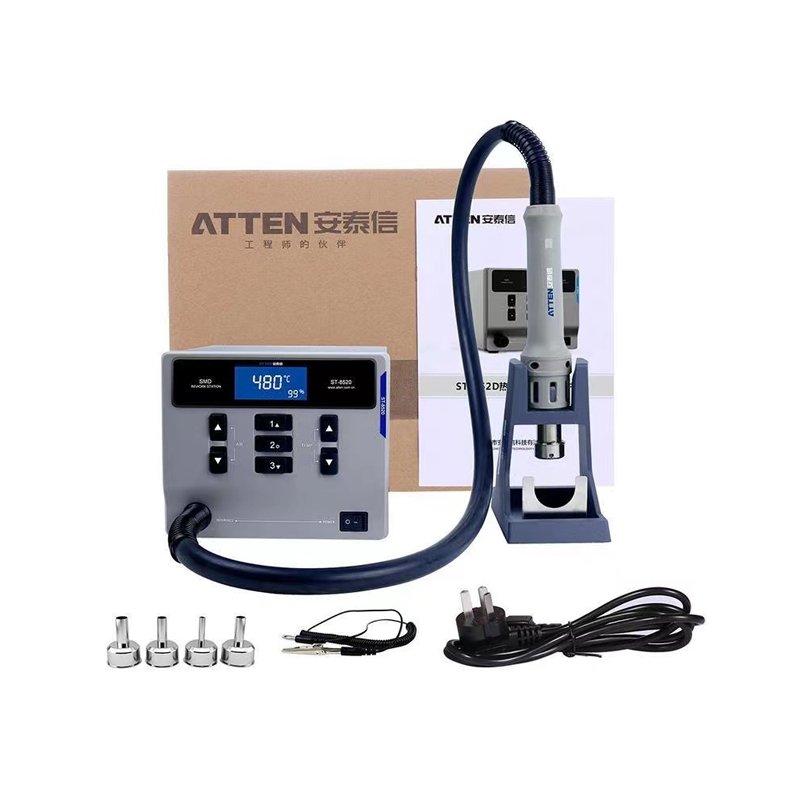 ATTEN ST-862D Soldering Station 110V 220V Hot Air Gun Digital Lead-Free BGA Rework Automatic Sleep Repair Desoldering Station