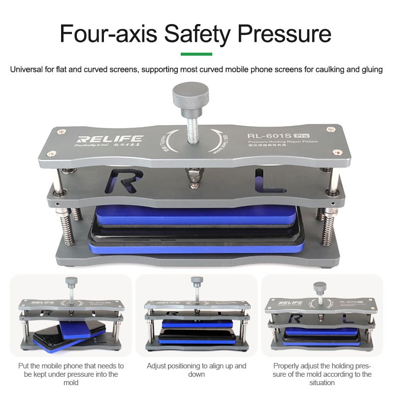 RELIFE RL-601S Pro Pressure Retaining Caulking Repair Fixture For Mobile Phone Curved Screen Back Cover Fixing Jig Holder Tool