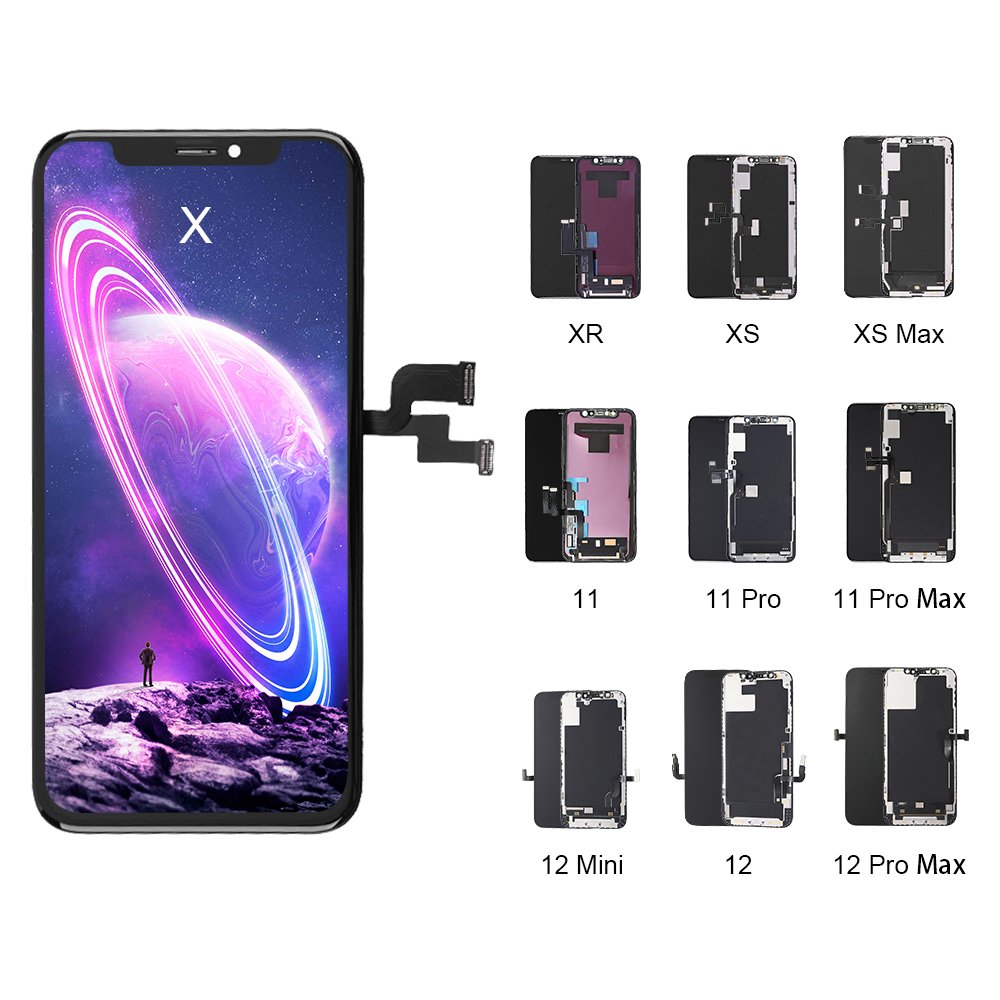 DIY Mobile Phone LCDs Scree for iPhone X XS XR 11 12 Mini 12 Pro 12 Pro Max 13 LCD Touch Display Screen for iPhone XR 11 LCD