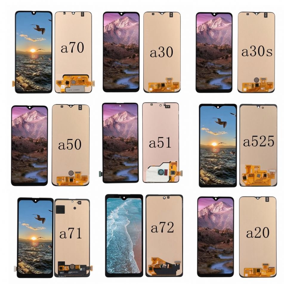 Wholesale cell phone display for samsung A10 edge plus A12 A20 display s8 s9 plus s7 edge s10 plus note 10 plus lcd touch screen