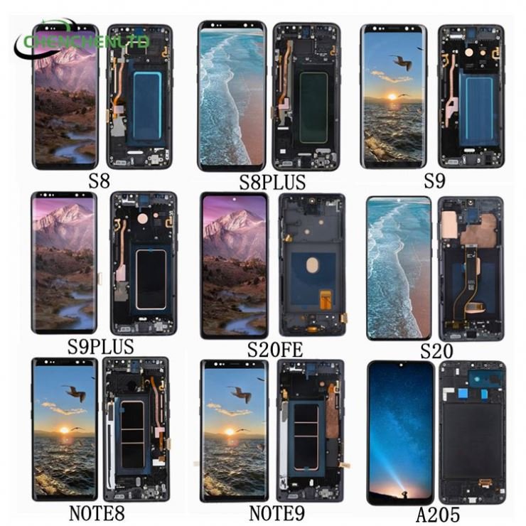 Wholesale cell phone display for samsung A10 edge plus A12 A20 display s8 s9 plus s7 edge s10 plus note 10 plus lcd touch screen
