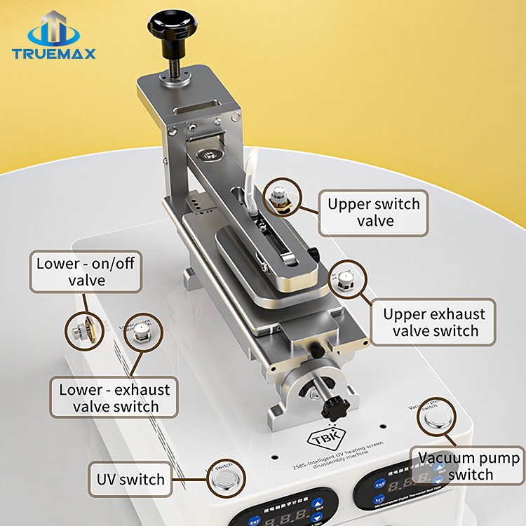 Constant temperature heating curved straight screen vacuum strong OCA screen remove UV curing box lcd dismantle machine