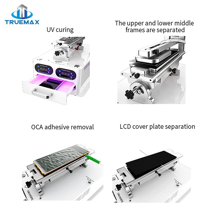 Constant temperature heating curved straight screen vacuum strong OCA screen remove UV curing box lcd dismantle machine