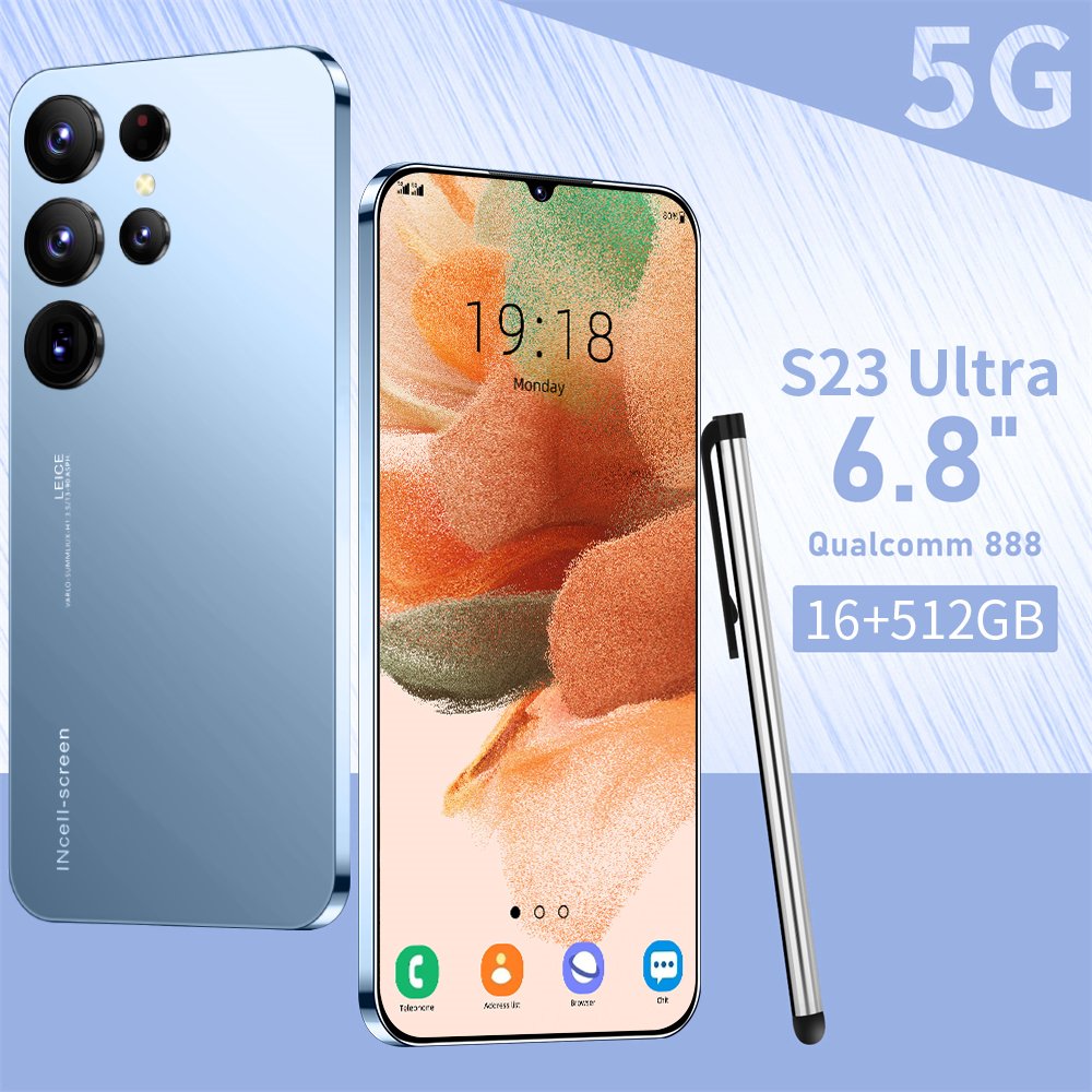 ATL-S23 ULTRA 5G 16+512 MEMORY 6.8 HD inch Android12 Dual SIM Dimensity 9000 incell Exclamation Screen Smart phone