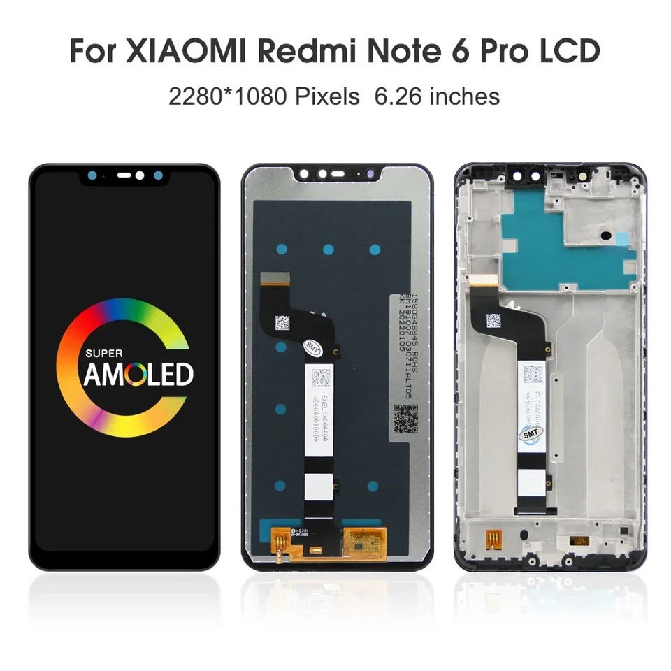Screen For Xiaomi Redmi Note 6 Pro LCD Display Touch Screen Digitizer For Redmi Note6 Pro Display Assembly Replacement M1806E7TG