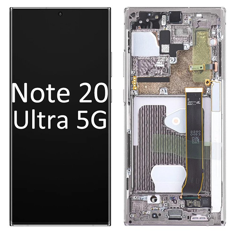 LCD for Samsung Galaxy Note 20 Ultra 5G Full Size Display Touch Screen with Frame Mobile Phone Assembly Replacement