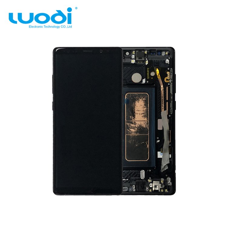 Custom lcd wholesale digitizer assembly flexible screen phone accessories for samsong note 8 with frame small size