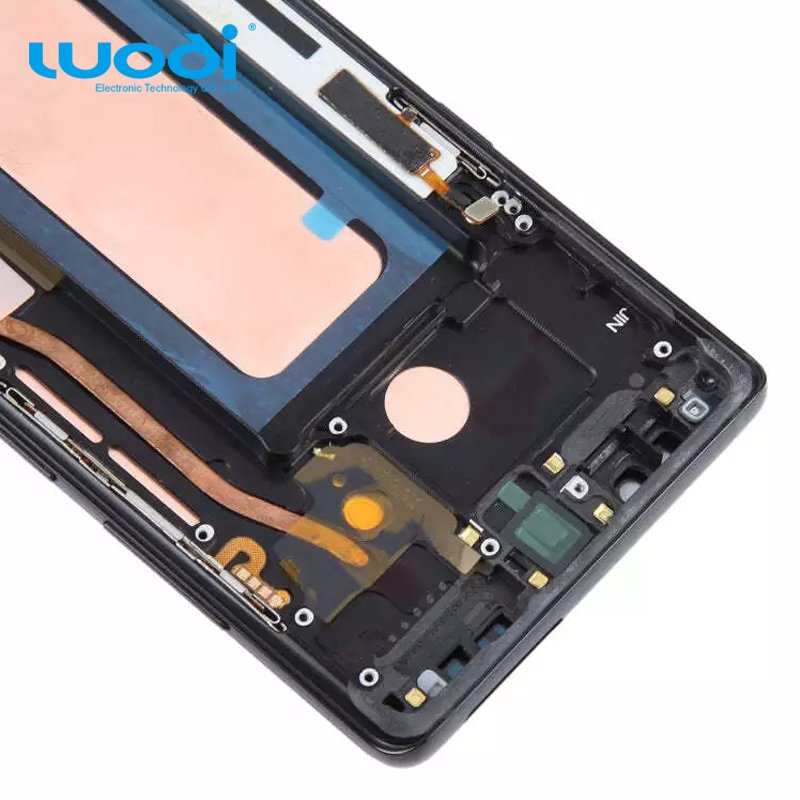 Custom lcd wholesale digitizer assembly flexible screen phone accessories for samsong note 8 with frame small size