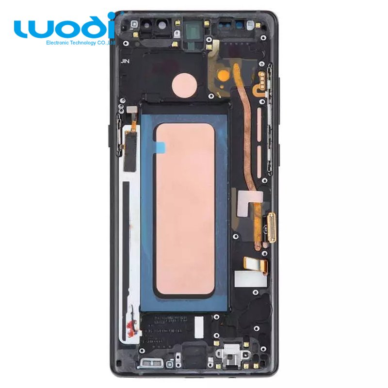 Custom lcd wholesale digitizer assembly flexible screen phone accessories for samsong note 8 with frame small size