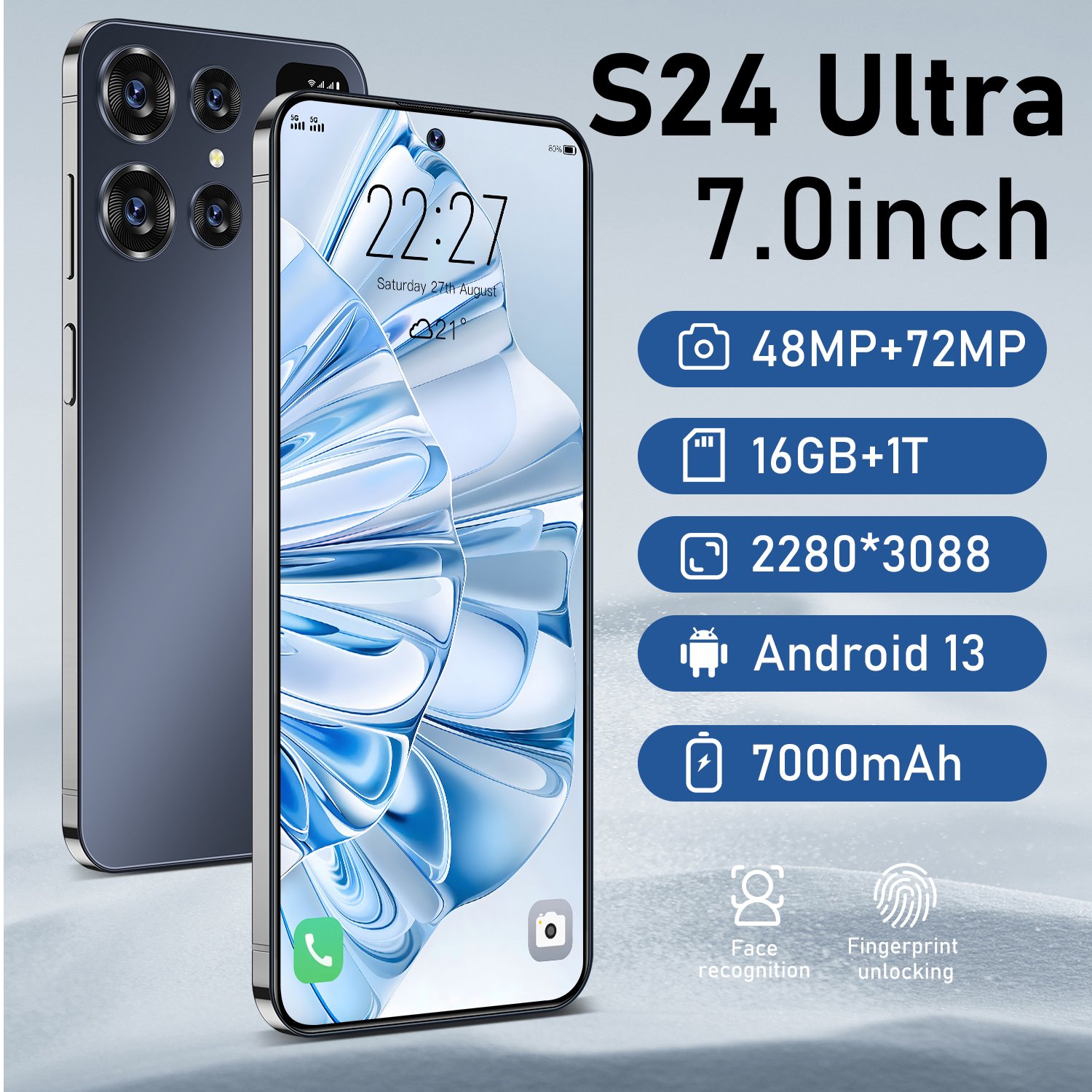 Multi-languages unlocked s24 ultra 5G hot sale Mobile phone with dual SIM cards
