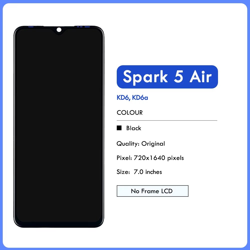 Mobile Phone LCDs for Tecno Spark 5 Air KD6 lcd For Tecno Spark 5 Air lcd display touch screen for Tecno Spark 5 Air screen