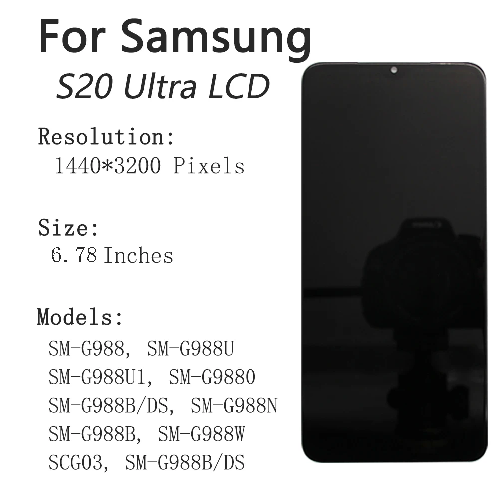 for Samsung Galaxy S20 Ultra G988 Mobile Phone Lcds Display Touch Screen Replacement Factory Wholesale