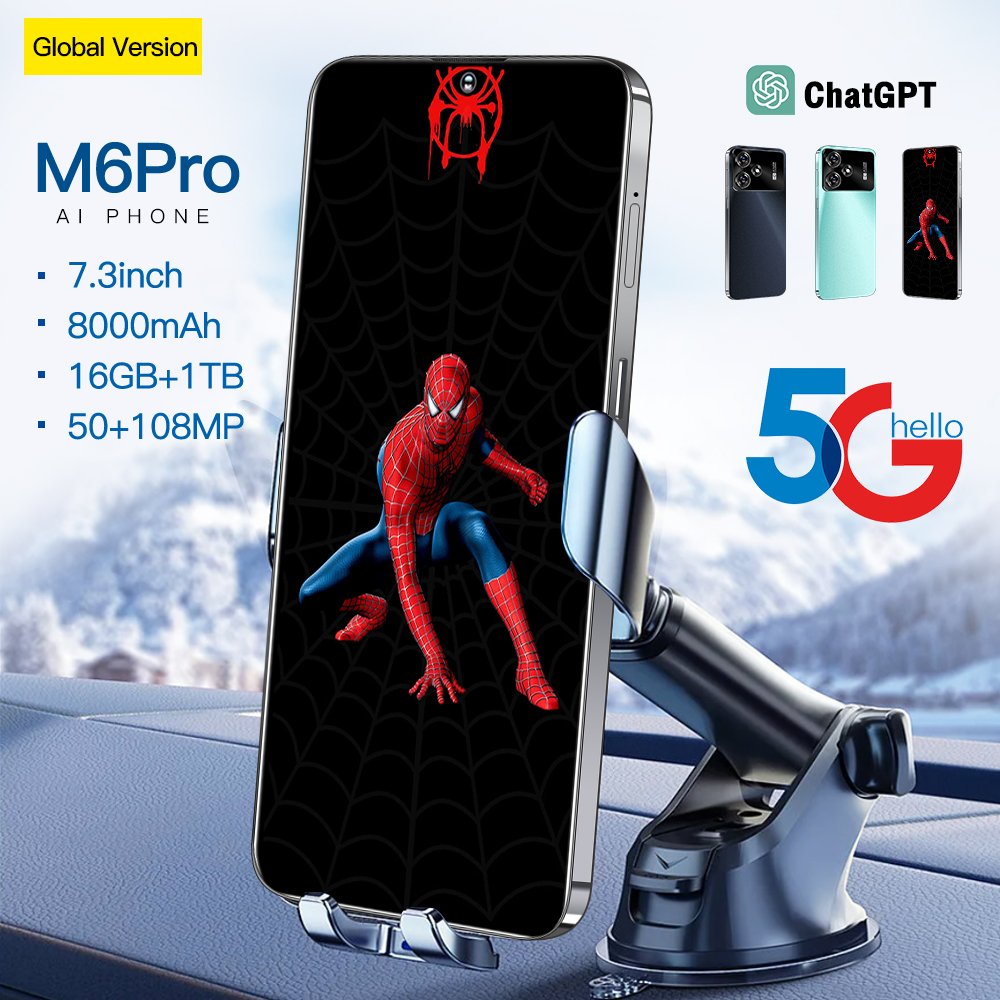 2024 Brand New 5G Smartphone Original Gaming Mobile Phone Smart Phone 16G 1T M6 Feature Phone Telephone Telefon i for 15 Pro Max