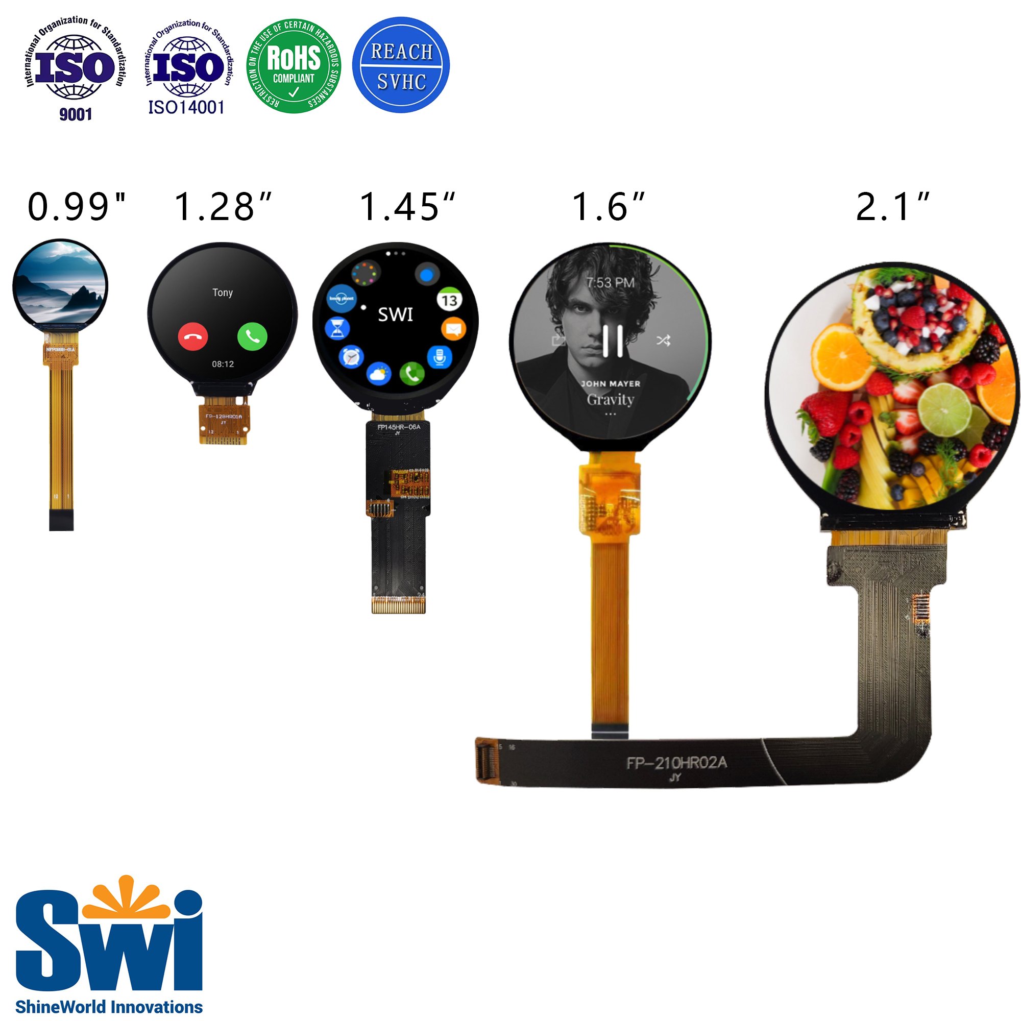0.96 1.3 1.54 1.69 1.77 1.8 1.83 2 2.1 2.4 2.8 3.5 4 4.3 5 7 8 9 10.1 Inch Custom Small Mini Tft Portable Motorcycle Ebike lcd