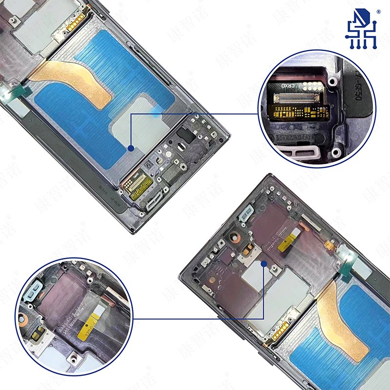 Smartphone Screen for Samsung Galaxy S22 Ulltra LCD Display Digitizer Complete Assembly Replacement with Frame