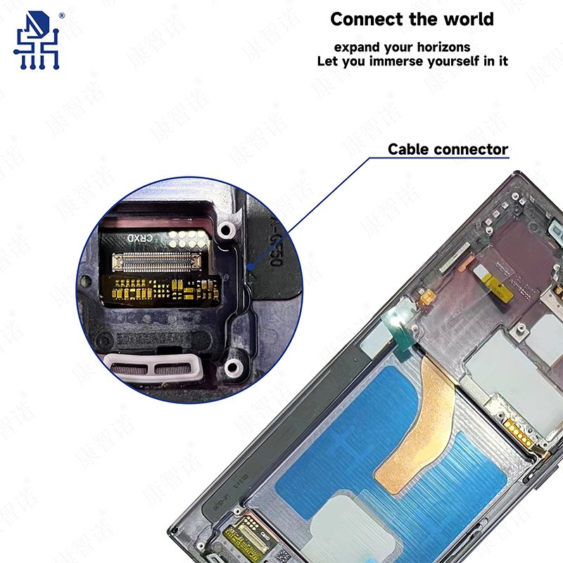 Smartphone Screen for Samsung Galaxy S22 Ulltra LCD Display Digitizer Complete Assembly Replacement with Frame