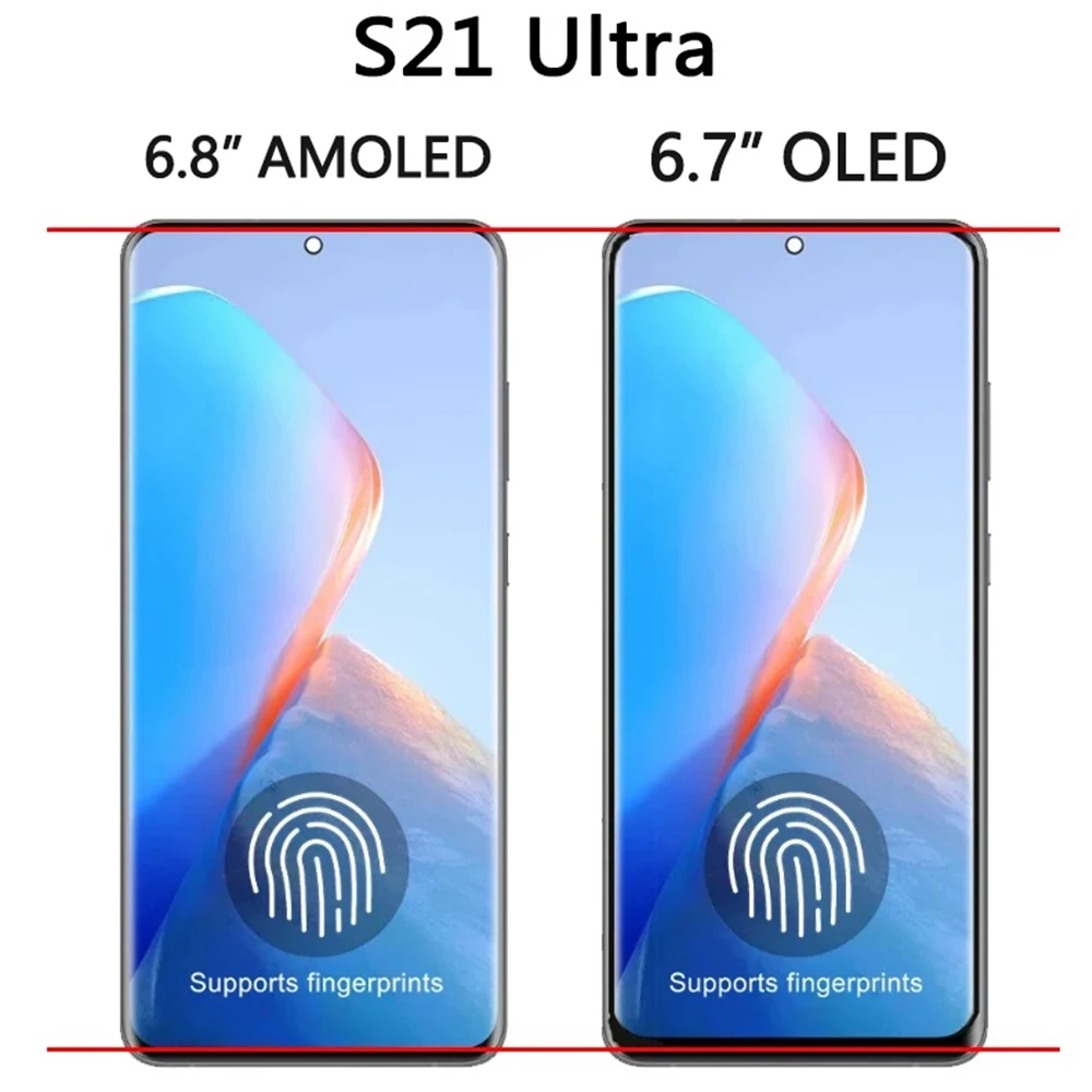 for Samsung Galaxy S21 Ultra G998 6.8" Tested with Frame Mobile Phone Lcds Display Touch Screen Replacement Factory Wholesale
