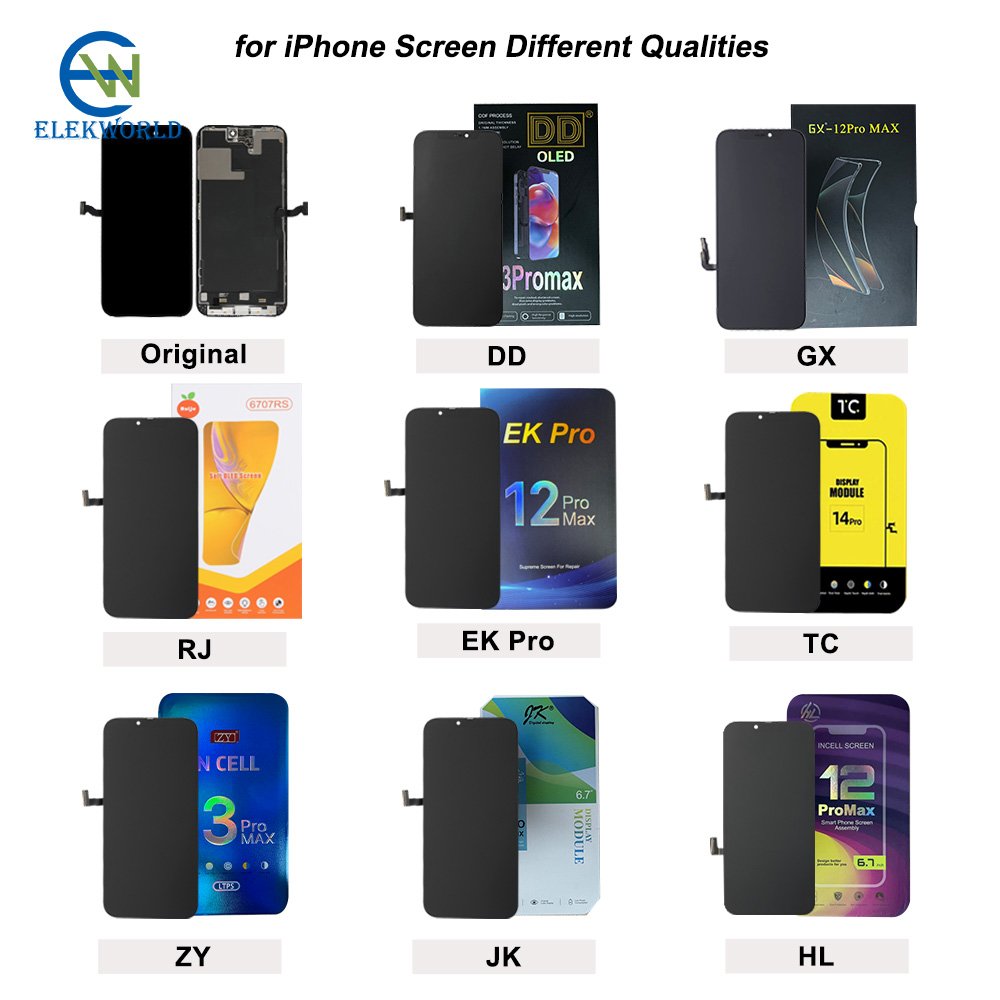 Elekworld All Model OLED LCD Mobile Phone LCDs Screen for iPhone X 12 11 XS Max Pro Max 11 XR X 8 7 6S 6 Plus LCDs Display