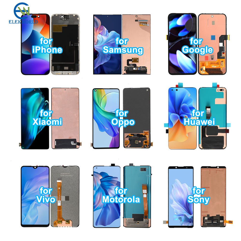 Elekworld All Model OLED LCD Mobile Phone LCDs Screen for iPhone X 12 11 XS Max Pro Max 11 XR X 8 7 6S 6 Plus LCDs Display