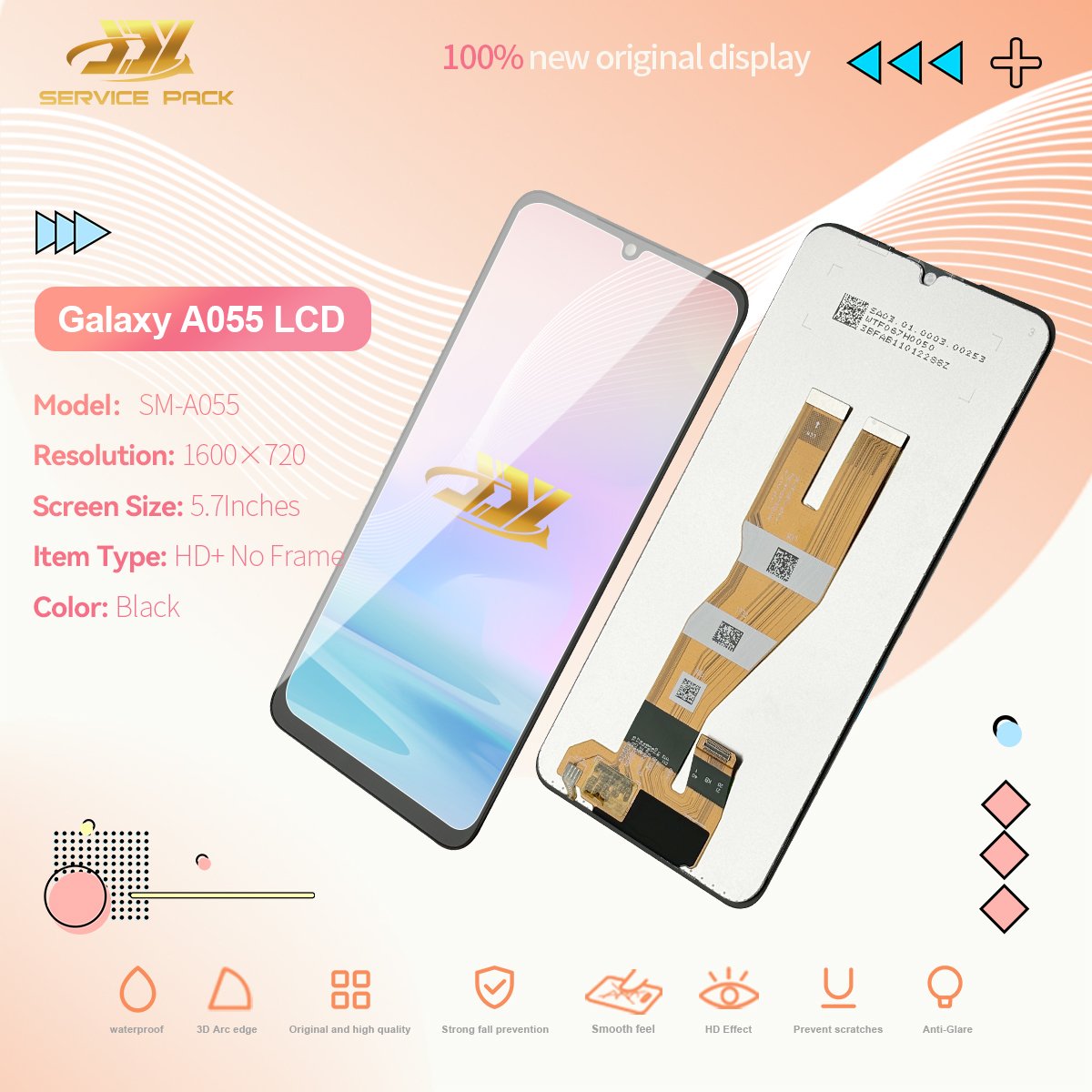 Wholesale 100% Original for Samsung for Galaxy A05 A055 Phone LCD Display Service Pack for Mobile Screens