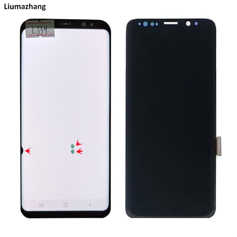 Original AMLODE Mobile Phone LCDS For Samsung Galaxy S8 Display Touch Screen Assembly With black Dots