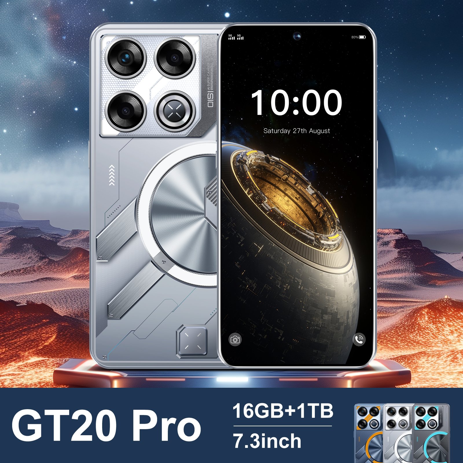 HX 2024 New Version Gt20 Pro Smartphones Octa Core 6gb+128 6.8inch Fhd 16mp Camera Android Mobile Phone