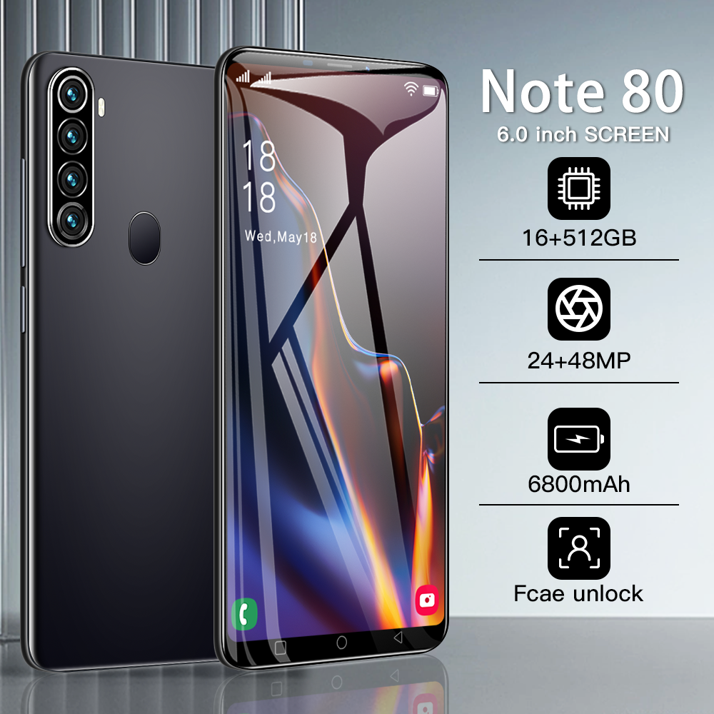 5G Smart Phone Medome Brand New Amsung Galaxay Note 80 Original 16G 512G 6.0inch Mobile Phone Android Celular Telefon Low Price