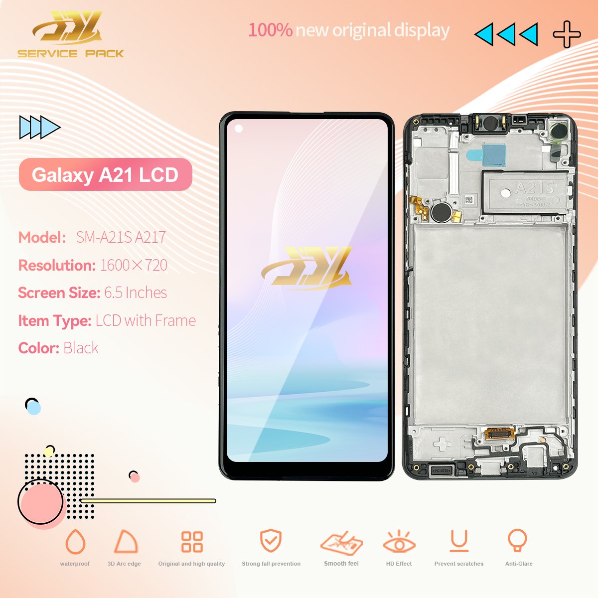 Wholesale Brand New for Samsung for Galaxy A21S LCD Screen Display A217 with Frame Mobile Phone LCDs