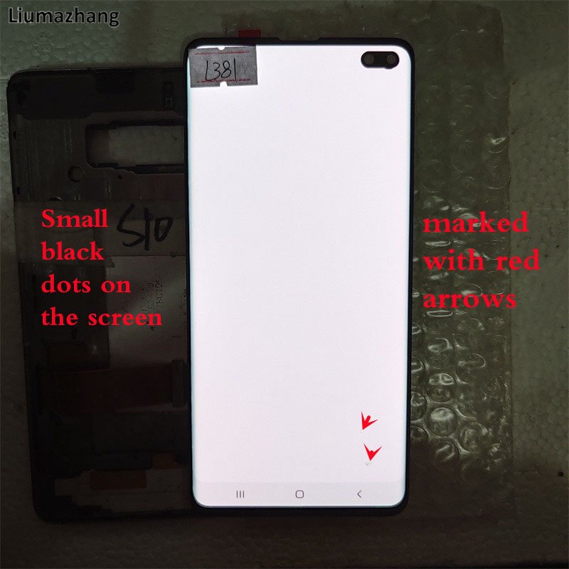 Original AMLODE Mobile Phone LCDS For Samsung Galaxy S10 Plus G975U G975F G975B Display Touch Screen Assembly With black Dots